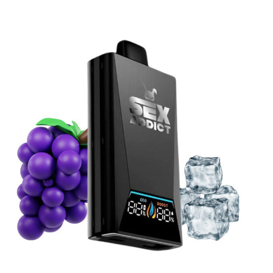 SEX ADDICT 28 K PUFF STRAWBERRY GRAPE ICE